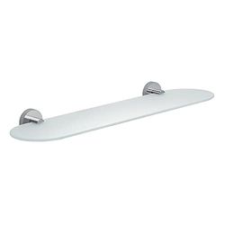 Gedy Osaka, Mensola Bagno CM.60, Colore Cromo, Parete in Cromall, Acciaio Inox e contenitori in Vetro Satinato, Supporta Fino a 7 kg, Garanzia 10 Anni, Design R&S Inossidabile, Cromato, Unica