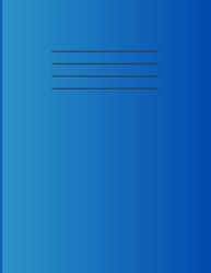 Half Lined Half Blank Copybook A4: Top plain and Bottom Wide Line Ruled - Exercise Book - Blue Gradients Cover - School Books - 100 Pages.