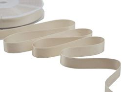 Furlanis - Ruban Satin Double Face, Tissu Italien - Beige, 16 mm x 50 m