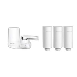 Philips X-Guard AWP3703 Filtraggio per rubinetto, Capacità di filtrazione 1000L & Filtro Micro X-Clean instantaneo, AWP225/24, Cartuccia filtrante, 3 pezzi