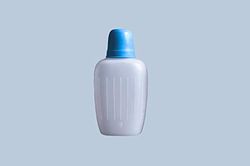 hünersdorff Campingfles, voorraadfles van HD-PE, 750 ml, natuurlijke kleuren, met blauwe drinkbeker