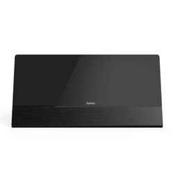 Hama Antenne TV Intérieur TNT HD (DVBT2, Antenne Numérique Puissante Active avec Amplification de Signal Automatique, sans Interference, Portable, Plat, Alimentation USB, Câble Coaxial 2m) Noir
