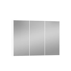 Baikal Mueble Camerino con Espejo, Armario Auxiliar de Baño Multiusos, Opción con o sin Luz LED. Mueble de Pared de fácil colocación. Armario MONTADO. Acabado Blanco. Camerino 90 cm