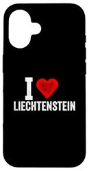 Design divertente retrò I Love Liechtenstein con un cuore rosso Custodia per iPhone 16