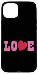 Love Word with Heart as letter V Case for iPhone 15 Plus