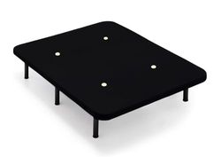 Cama express - Base Tapizada con Válvulas de Transpiración - Color Negro - Juego de 6 Patas de 26 cm Incluido - Medida: 150x190 cm