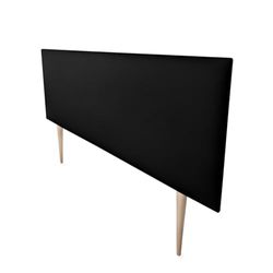 Mattfy Tête de lit Nantes rembourrée + Pieds, tapissée de qualité supérieure en Similicuir Haut de Gamme, Pratique et Design Attrayant, Bois Cuir synthétique, Noir, 115 x 60 cm (Cama 100/105)