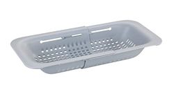 Wenko Colino per lavello Sivo Grigio Chiaro, Ideale per Lavare Frutta e Verdura, 36,5-50,0 x 7 x 20 cm