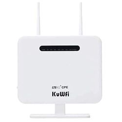 KuWFi 4G LTE Wi-Fi Router, Wireless 4G Router sbloccato Partner di viaggio 4G LTE CPE Router con slot per schede SIM Supporto B1/B3/B5/B7/B8/B20 CPE810-EU