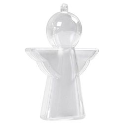 Decoration Angel, H: 10 cm, transparent, 4pcs