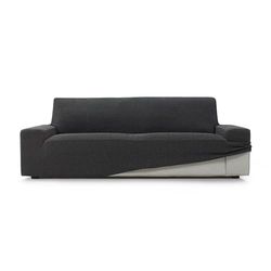 ECOMMERC3 Housse de canapé 2 Places Super élastique, Toucher Doux, fabriquée en Espagne, Couleur Gris foncé, avec Barres en Mousse pour l'ajustement