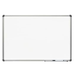 Pizarra Magnética, Pizarra Blanca Pared, Pizarra de Rotulador Marco Aluminio, Pizarra Magnética Vitrificada para Uso Escolar, Laboral o Personal, Superficie Suave y Brillante - Ofituria (90x60cm)