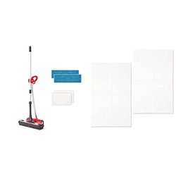 Polti Moppy Limpiador de suelos con vapor sin cables para todo tipo de suelos y superficies verticales lavables, 1500 W, Rojo + Polti Moppy PAEU0346 Kit de 20 paños electrostáticos XXL