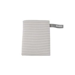Écharpe de portage Ergobaby pour nouveau-nés de la naissance à 11,3 kg, écharpe de portage Aura Knit en tissu recyclé, élastique et respirant, écharpe de portage unisexe, Grey Stripes