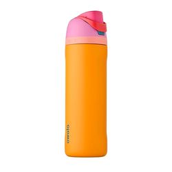 Owala FreeSip Geïsoleerde roestvrijstalen waterfles met rietje voor sport en reizen, BPA-vrij, 24 oz, orchidee/oranje (tropisch)