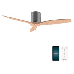 Cecotec Plafondventilator EnergySilence Aero 5500 Aqua IronWhiteWood Connected, DC-motor 40W, Diameter 132 cm, Laag verbruik, Wifi, Afstandsbediening, Buiten, Timer, Zomer en winter modus, Stil