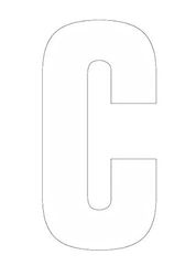 Merriway BH04107 (4 Pcs) White Vinyl Stick-On Wheelie Bin Post Box Crate Dust Bin Letters 75mm (3 Inch) Letter C - Pack of 4 Pieces