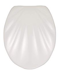 Wenko 18442100 Asse WC Premium Mitilo, Materiale Plastico, Acciaio Inossidabile, 46 x 38 cm, Bianco