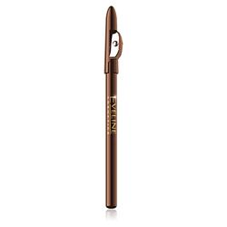 Eveline Cosmetics Matita Eyeliner Marrone con Temperino Integrato - Texture Ultra-Morbida per Applicazione Facile e Linee Perfette