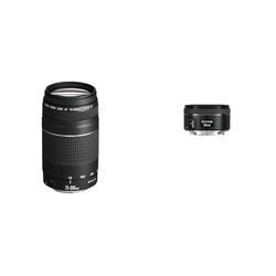Canon Teleobiettivo Zoom, EF 75-300 mm f/4-5.6 III [Versione EU] & Obiettivo EF 50 mm f/1.8 STM
