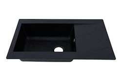 Respekta Mineralite lavello lavello cucina da incasso Denver 86 x 50 cm Nero