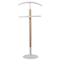 DRW Galan van metaal en hout in wit en natuur, 45 x 34 x 108 cm
