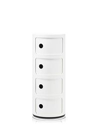 Kartell Componibili Gaveta, branco, 32 x 32 x 77 cm, 4 elementos
