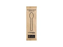 Tessera Bio Products QA1014WFSC - Cucchiaio ovale in legno, confezione da 1/1, colore naturale, lunghezza 14 cm, confezione da 100 pezzi