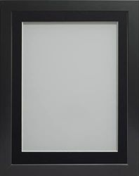 Frame Company Connolly Range Black Wooden Picture Photo Frame with Black Mount, 20x16 for pic size 16x12 *Choice of Sizes* Fitted with Real Glass
