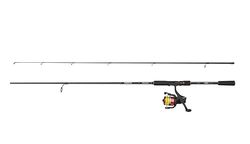Abu Garcia Black MAX Spinning Combo, Caña y Carrete de Pesca de Agua Dulce Lucioperca y Zander, Fuerte Ligero y Versátil, Negro, 2.44m Caña Moderadamente Rápida, Carrete Tamaño 2500