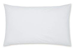 Catherine Lansfield Easy Iron Percale Taie d'oreiller, Polyester et Coton, Blanc, Standard