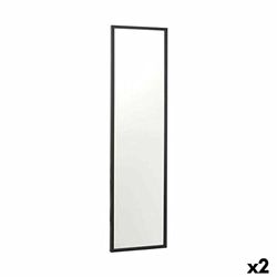 Gift Decor Espejo de Pared 30 x 120 cm Negro Madera MDF (2 Unidades)