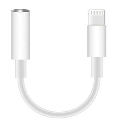 Vit 3,5 mm ljud-till-jack-adapter kompatibel med 7/8/X/12/13/14