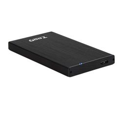 Externe behuizing TQE-2527B, 2,5 inch en 9,5 mm, SATA-interface met USB 3.0, zwart, ideaal voor het vergroten van de opslagcapaciteit, draagbaar en veilig.