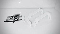 HOMEELABADOR®Curtain Pole Rod Bracket Pipe Holder Heavy Duty Drapery Ring Hook Sturdy Metal Alloy Curtain Brackets 19mm (White)