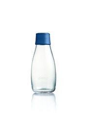 Retap ApS 0,3 liter kleine borosilicaatglas water fles, donkerblauw