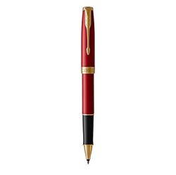 Parker Sonnet stylo roller | rouge intense avec attributs or | pointe fine | encre noire | coffret cadeau