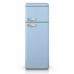 SWAN SR11010BLNE Retro Free Standing Top Mounted 70/30 Split Fridge Freezer with Energy Class E, 3 Adjustable Shelves, Fast Freeze, Blue