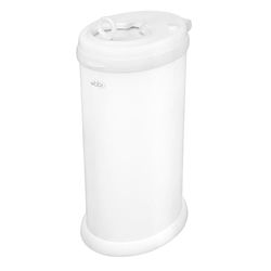 Ubbi Steel Odour Locking Nappy Disposal Bin, No Special Bag Vereiste Geldbesparing, Awards-Winning, Modern Design Registry Must-have Nappy Bin, Mat Wit
