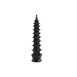 Home ESPRIT Figura Decorativa Nera Orientale 9 x 9 x 41 cm