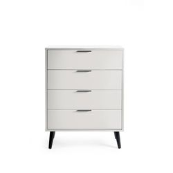 Julian Bowen Alba Cassettiera larga a 4 cassetti con chiusura ammortizzata, legno, grigio, 100,5 x 78 x 40