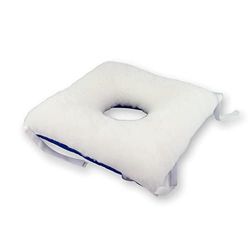 Mobiclinic®, Coussin Anti-escarres, 44x44 cm, pour Coccyx, Marque européenne, Carré, avec Trou, pour Chaise, pour Canapé, pour Fauteuil Roulant, prévention des Escarres, Blanc