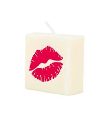 PD-Party 7040045 Scrabble Letter Kaars | Feest | Decoraties | Ambiente - Kiss, Crème/Zwart, 4cm Lengte x 4cm Breedte x 2cm Hoogte