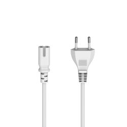 Hama Cavo di alimentazione. con spina maschio Euro, 2 pin, forma a 8/C7, 1,5 m, bianco
