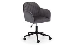 Julian Bowen Silla de oficina giratoria Kahlo de terciopelo, gris/negro