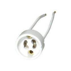 Unbekannt Transmedia Culot GU10 pour Ampoule halogène céramique 230 V, Puissance maximale 75 W, câble de 10 cm avec Embouts de raccord 50 Stück