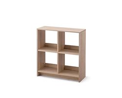 Iris Ohyama, Kubus boekenkast / Open houten plank / Kast met 4 planken , Eenvoudige montage, modulair, kantoor, woonkamer, bibliotheek - Wood Open Shelf - WOS-4 - LichtBruin