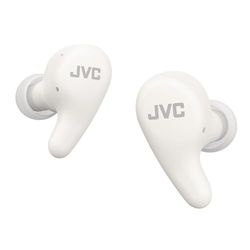 JVC HA-A23T-W True Wireless Gumy Premium hörlurar med brusreducering, Bluetooth 5.4, miljöljudläge, 26 timmars batteritid och genomskinligt laddningsfodral, USB-C, vit