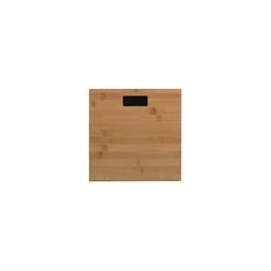 MSV Báscula Digital de baño con Cristal de Seguridad, diseño Fino, bambú, 180 kg, marrón