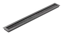 GTV - Grommet de Cable Merida, Solución de Cableado, Organizador de Cables Rectangular para Muebles, Sistema de Cables, Diseñado para Instalación en Encimera, Escritorio - 45 x 450 mm, Negro